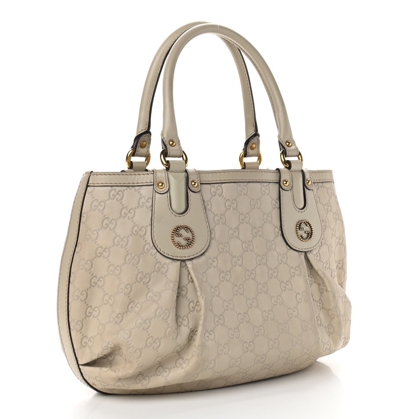 Guccissima Medium Scarlett Stud Tote Off White