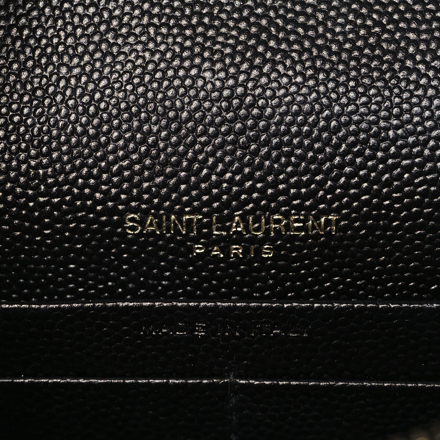 Saint Laurent Grain De Poudre Matelasse Chevron Monogram Envelope Chain Wallet Black 5 of 8