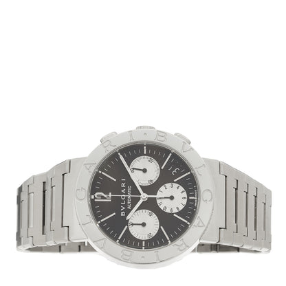 Bulgari Stainless Steel 38mm Chronograph Automatic Watch Black 2 of 4