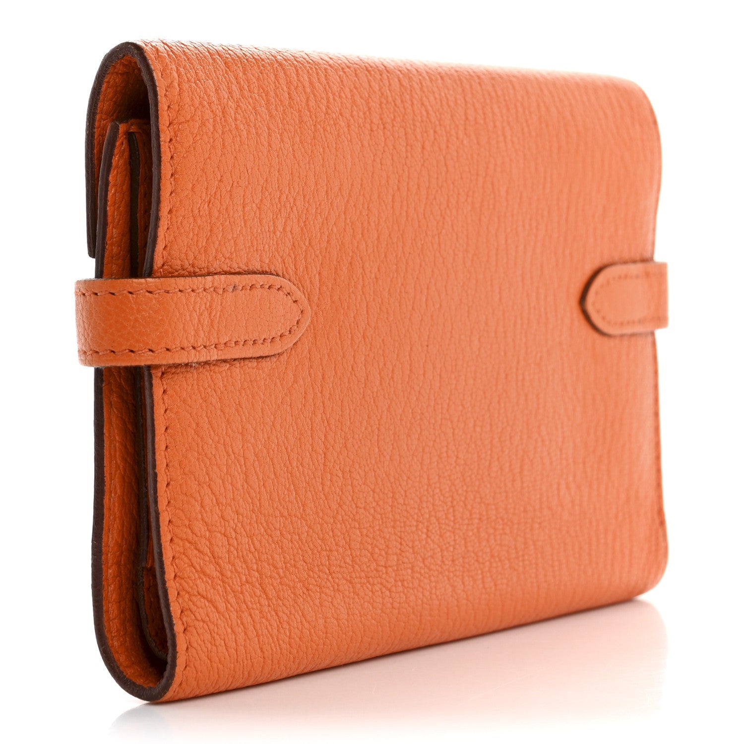 Hermes Chevre Mysore Medium Kelly Wallet Orange 3 of 12