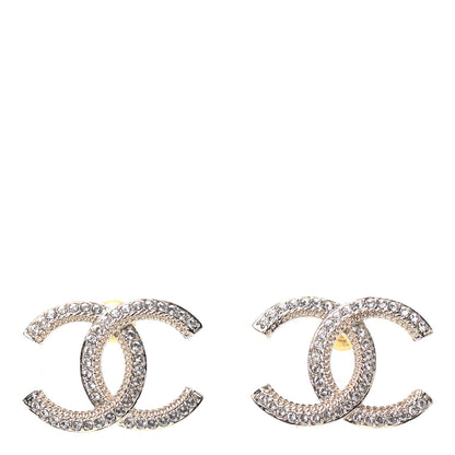 Chanel Crystal CC Earrings Gold 1 of 4