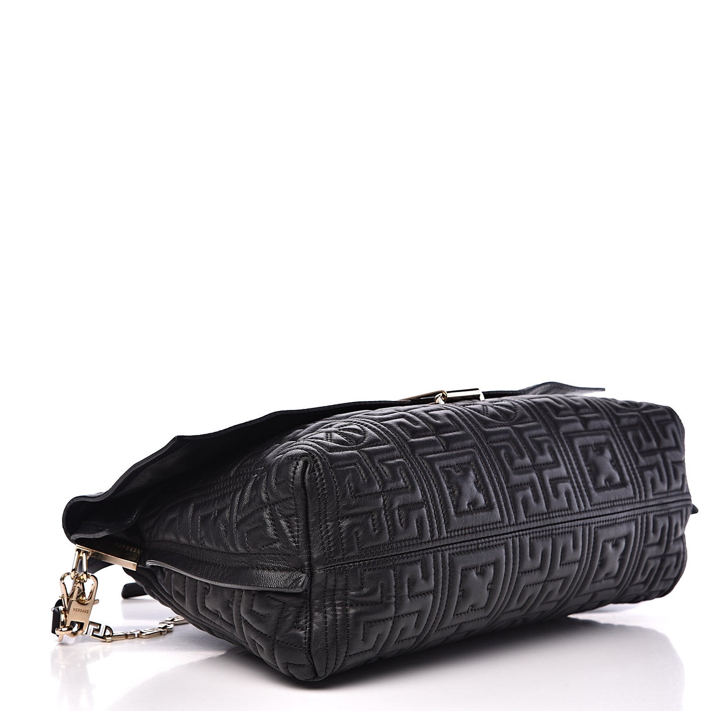 Nappa Ricamo Quilted The Greek Shoulder Bag Black