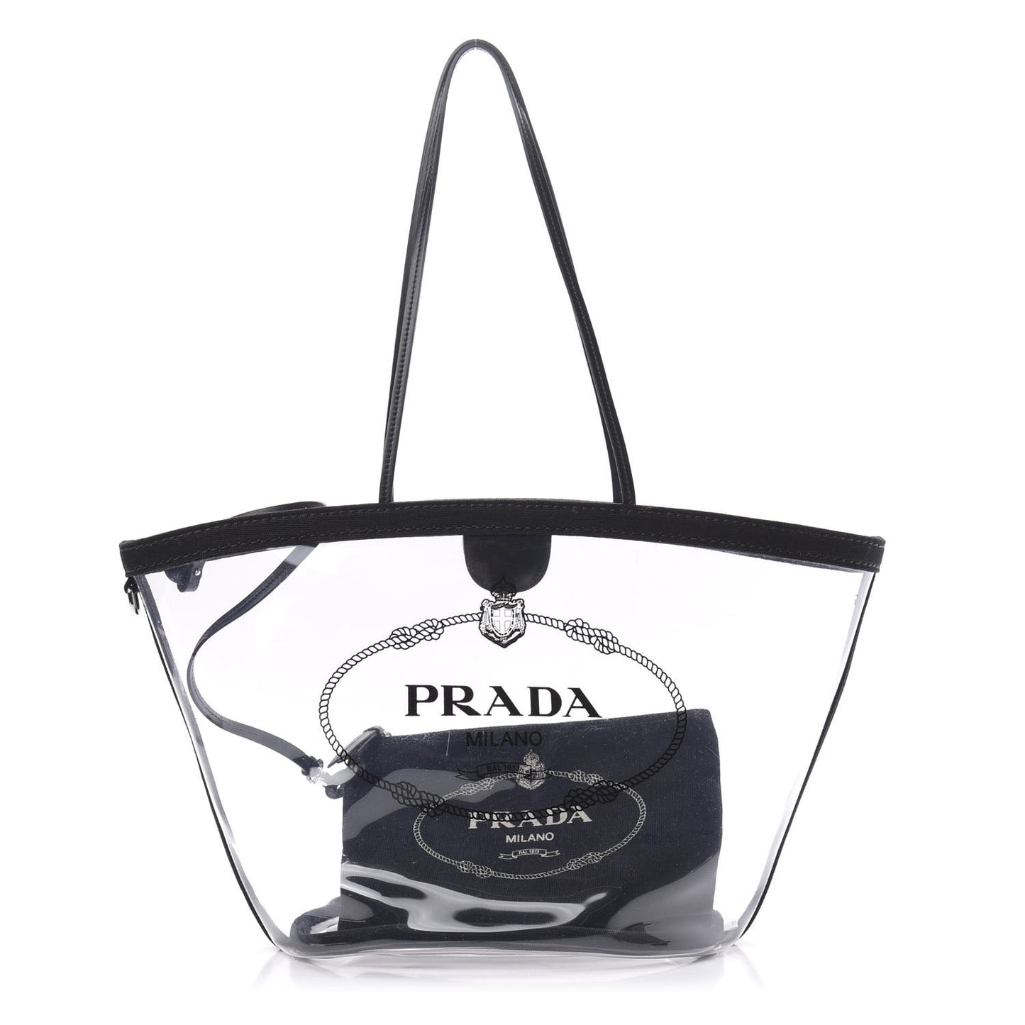 Plexiglass Calfskin Small Shopper Tote Black