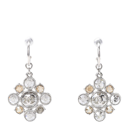 Chanel Crystal CC Dangle Earrings Silver 1 of 6