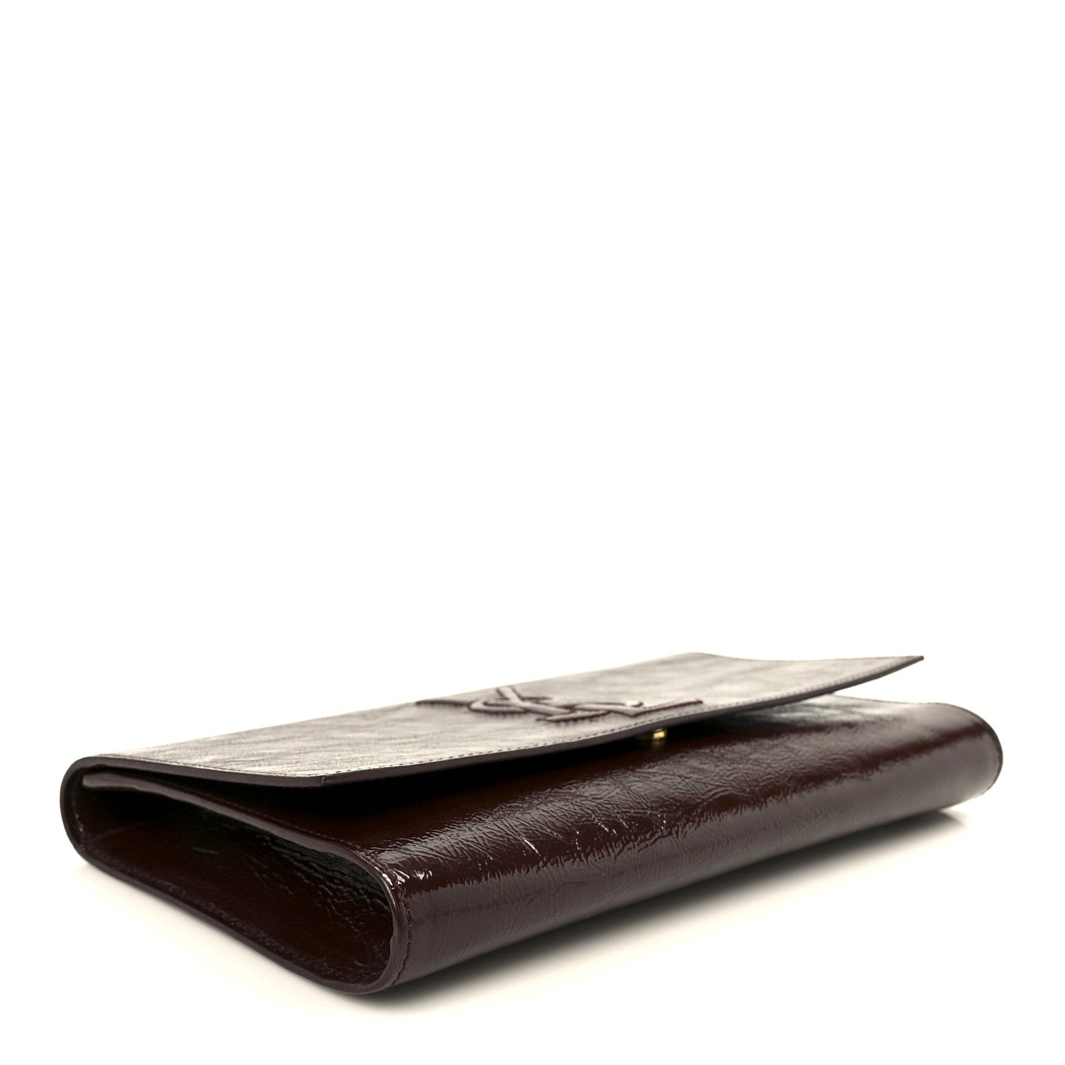 Saint Laurent Textured Patent Calfskin Large Belle De Jour Clutch Berry 4 of 7