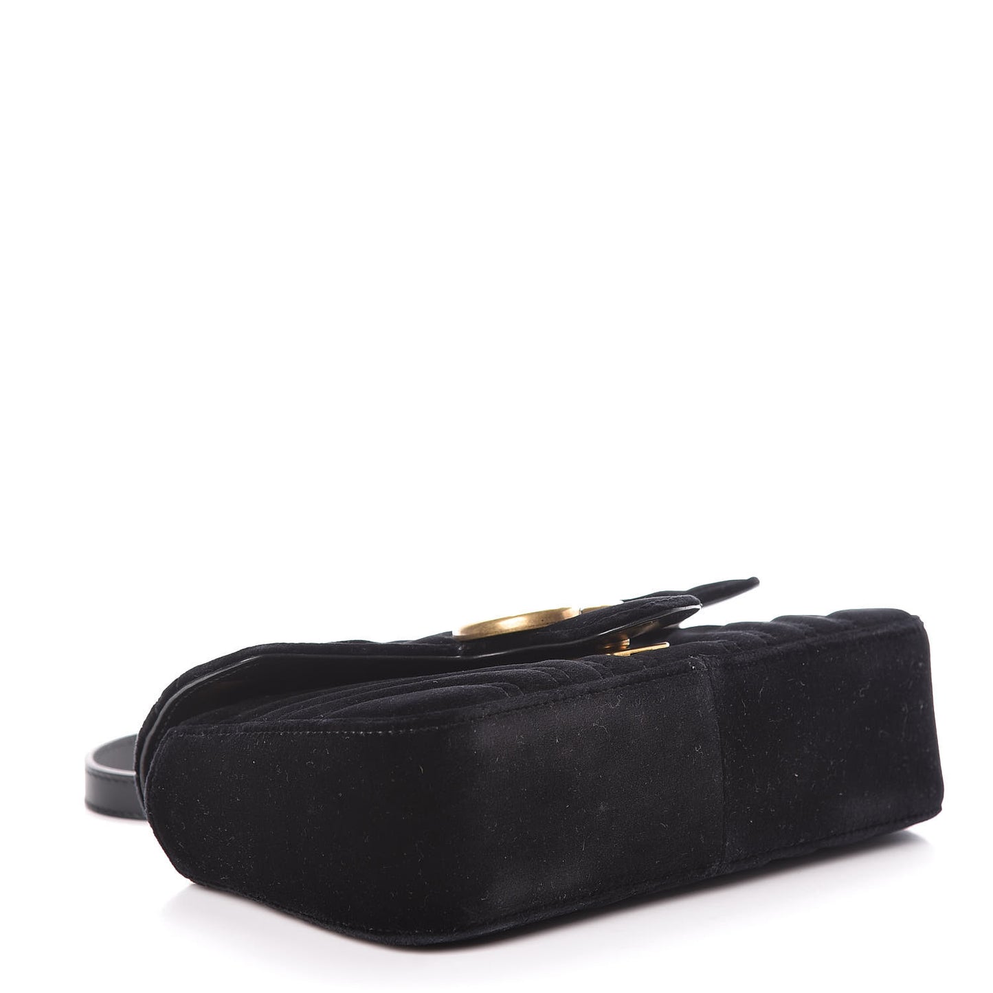 Velvet Matelasse Mini GG Marmont Shoulder Bag Black