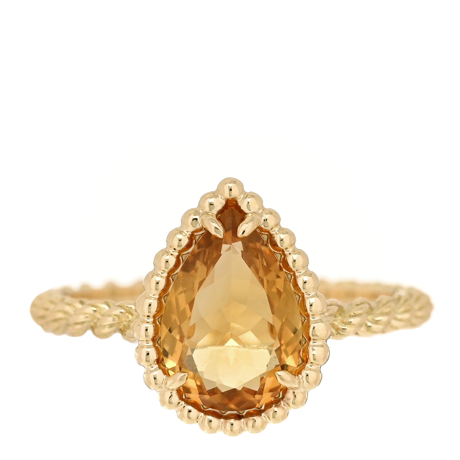 Boucheron 18K Yellow Gold Citrine Small Serpent Boheme Ring 53 6.25 1 of 6