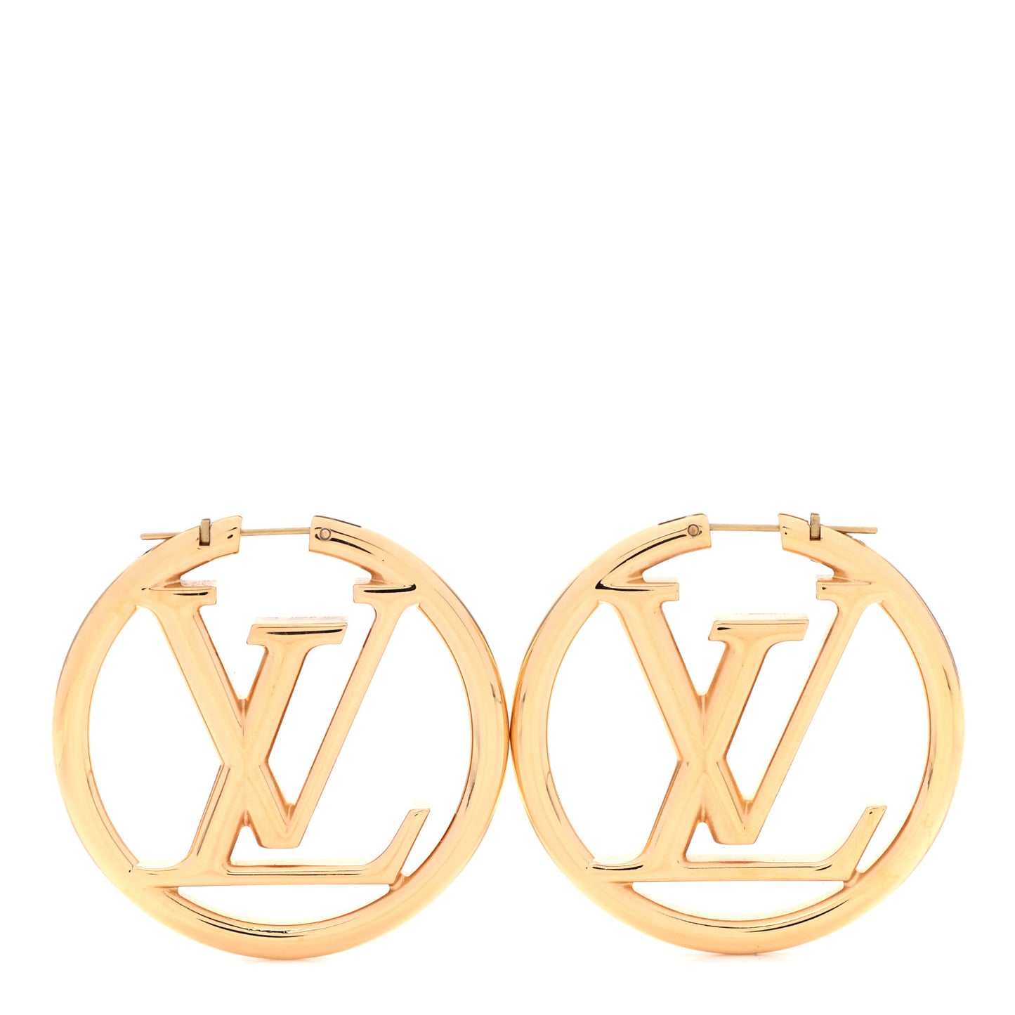 Metal Louise Hoop Earrings Gold