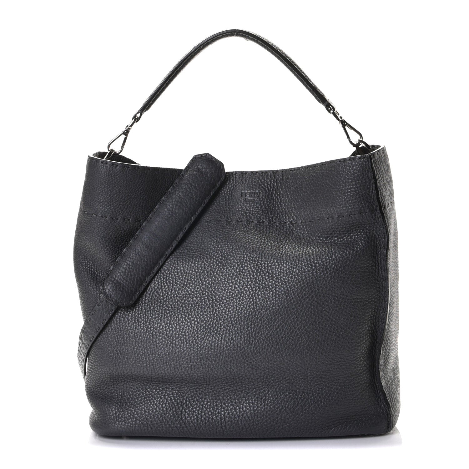Fendi Cuoio Romano Selleria Large Anna Bucket Bag Asfalto 1 of 5