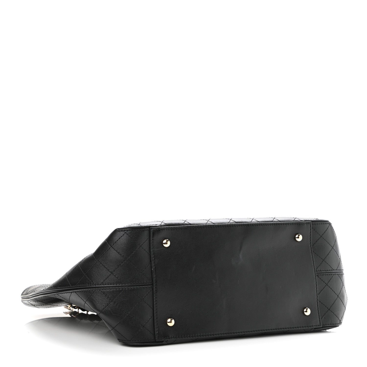 Chanel Calfskin Stitched Shopping Tote Black 4 of 10