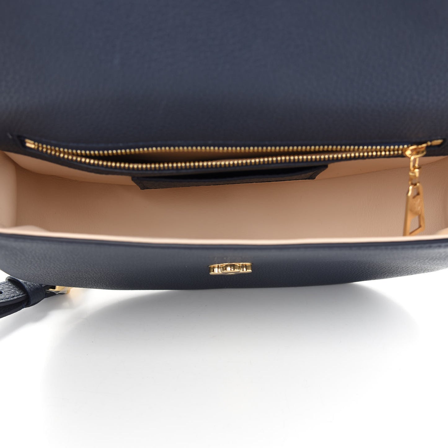 Grained Calfskin LV Pont 9 Soft MM Bleu Marine