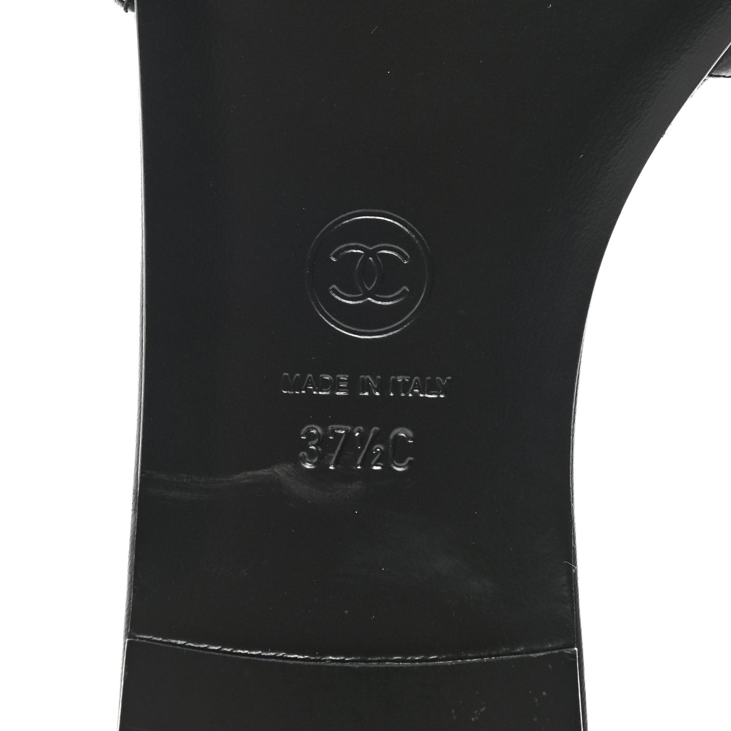 Lambskin Quilted CC Turnlock Sandals 37.5 Black