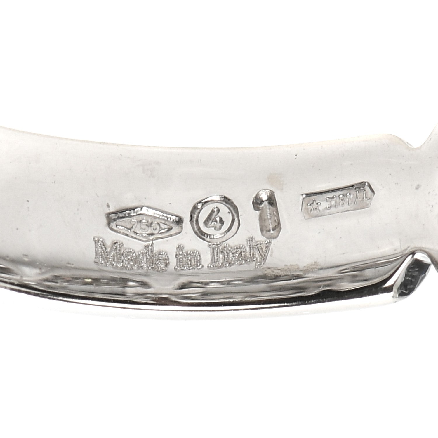 Damiani 18K White Gold Diamond Segnaletici Link Band Ring 54 7 4 of 5