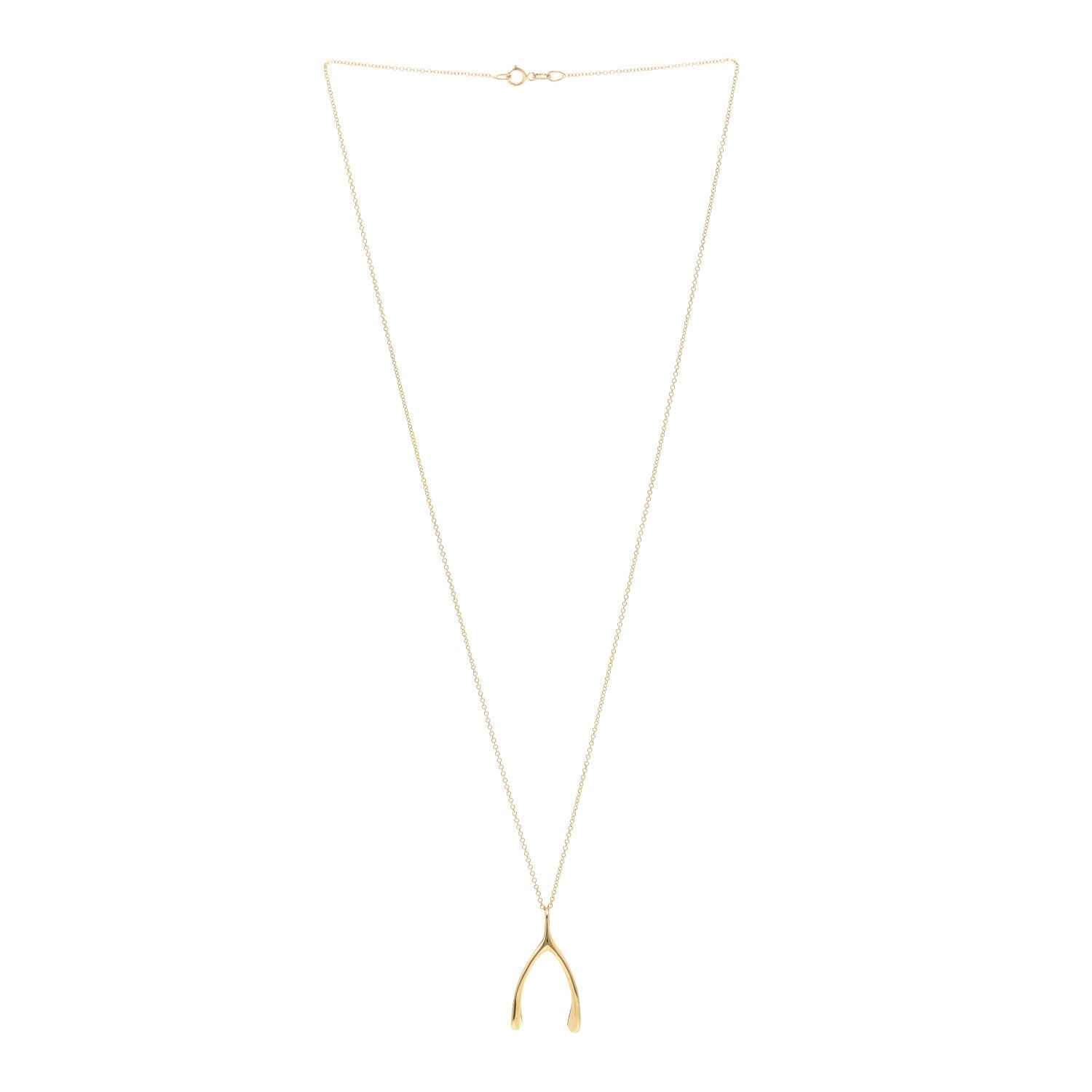 Jennifer Meyer 18K Yellow Gold Wishbone Pendant Necklace 3 of 4