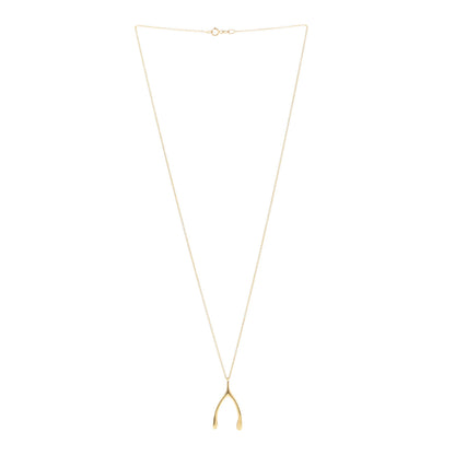 Jennifer Meyer 18K Yellow Gold Wishbone Pendant Necklace 3 of 4