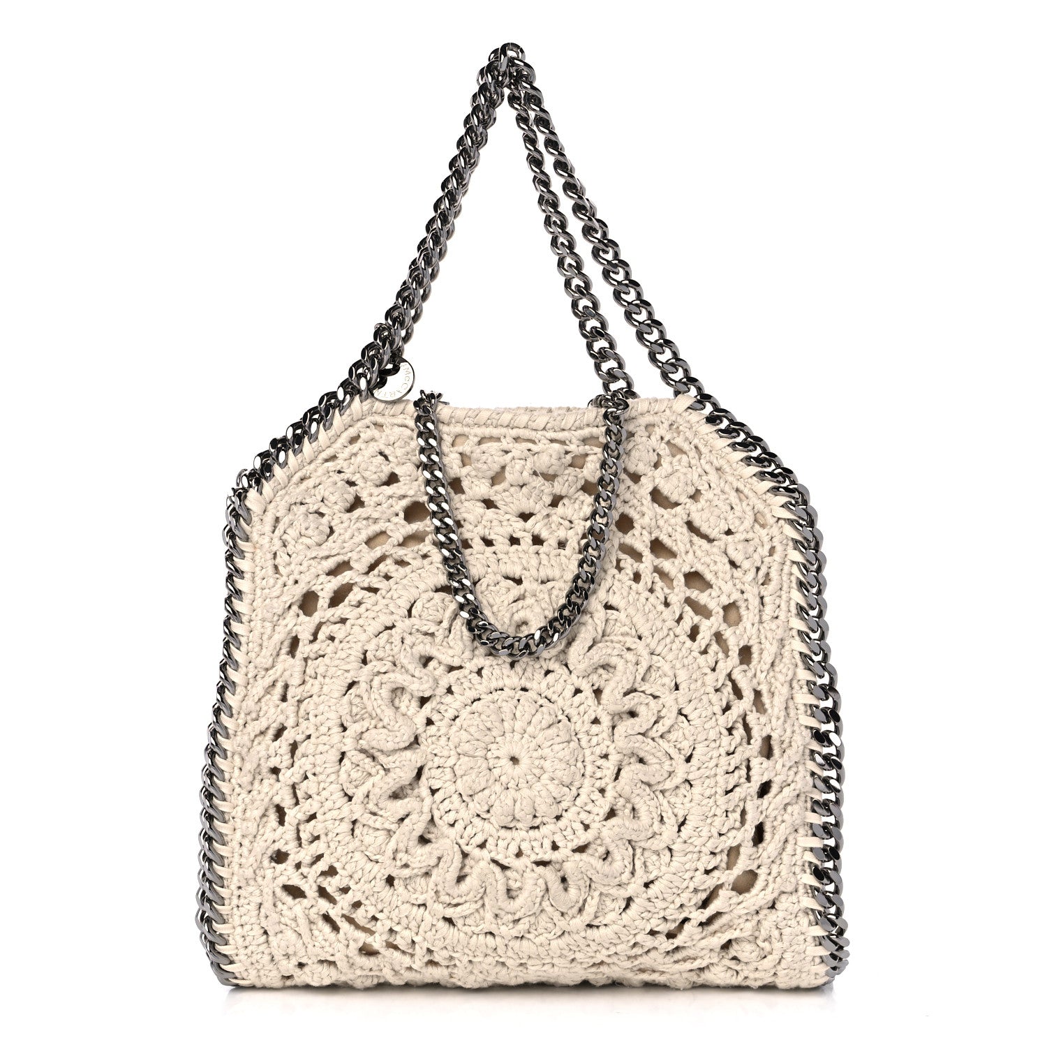 Stella McCartney Cotton Crochet Falabella Ajouree Tote Bag White 1 of 9