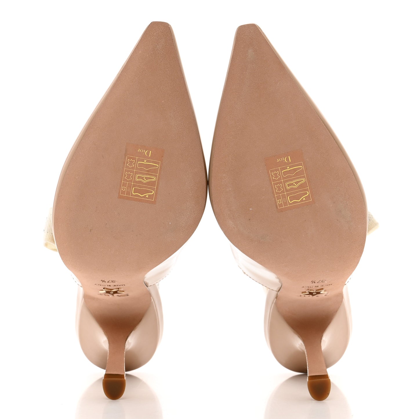 Patent Ribbon J'Adior Slingback 100mm Pumps 37.5 Nude