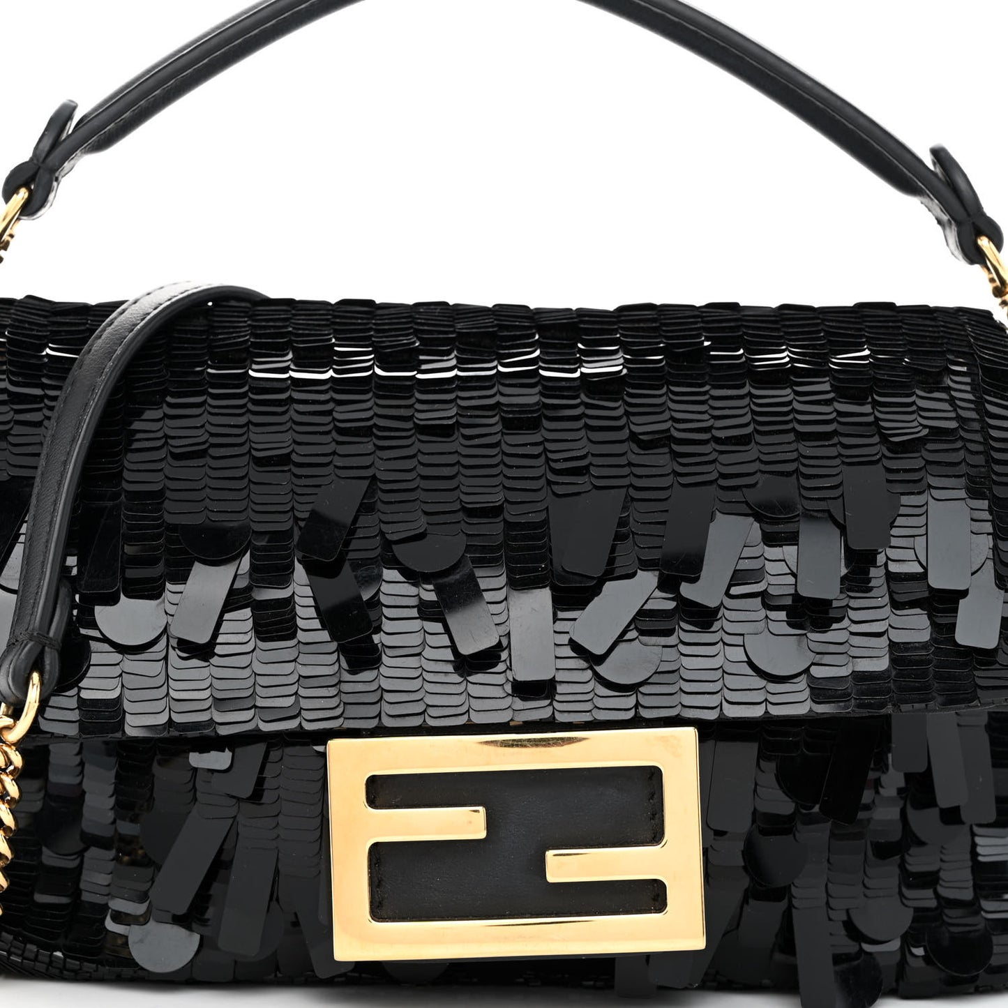 Sequin Paillettes Vitello Grace Sex and the City Mini Baguette Black