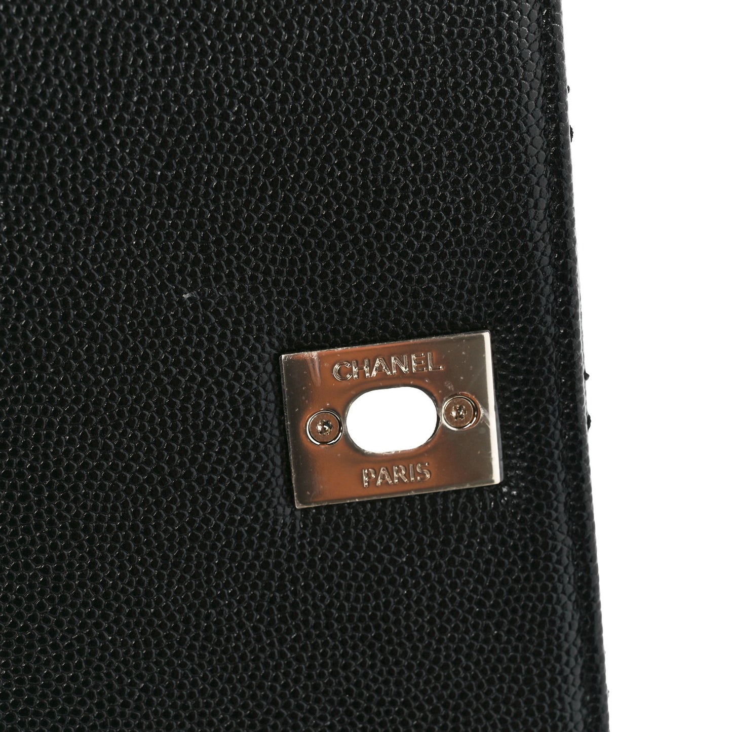 Caviar Lizard Embossed Quilted Small Coco Handle Flap Black