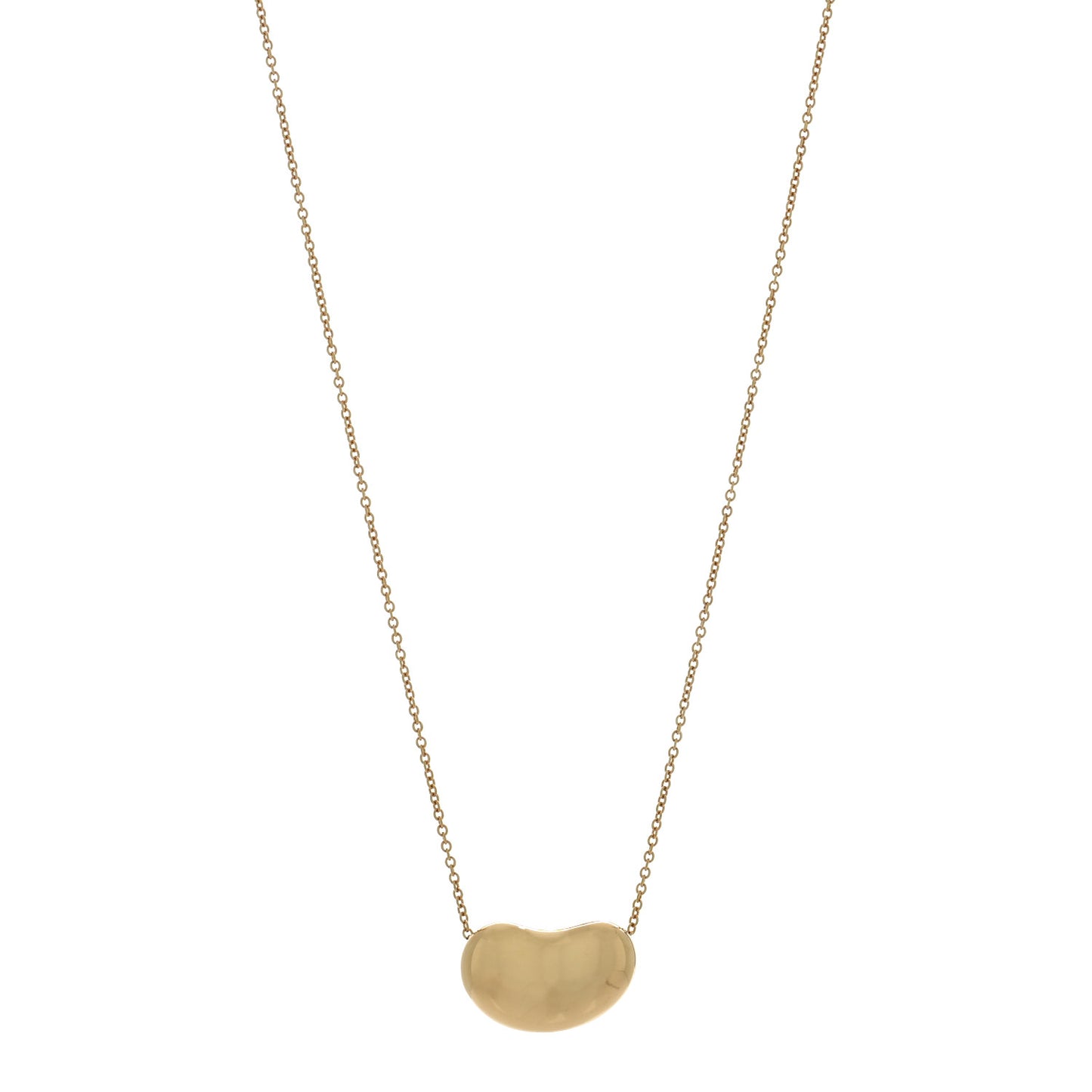 18K Yellow Gold 18mm Elsa Peretti Bean Pendant Necklace