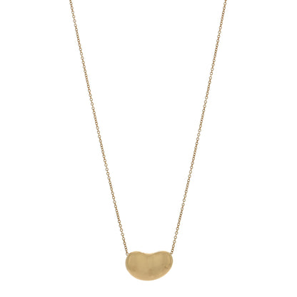 Tiffany 18K Yellow Gold 18mm Elsa Peretti Bean Pendant Necklace 1 of 8