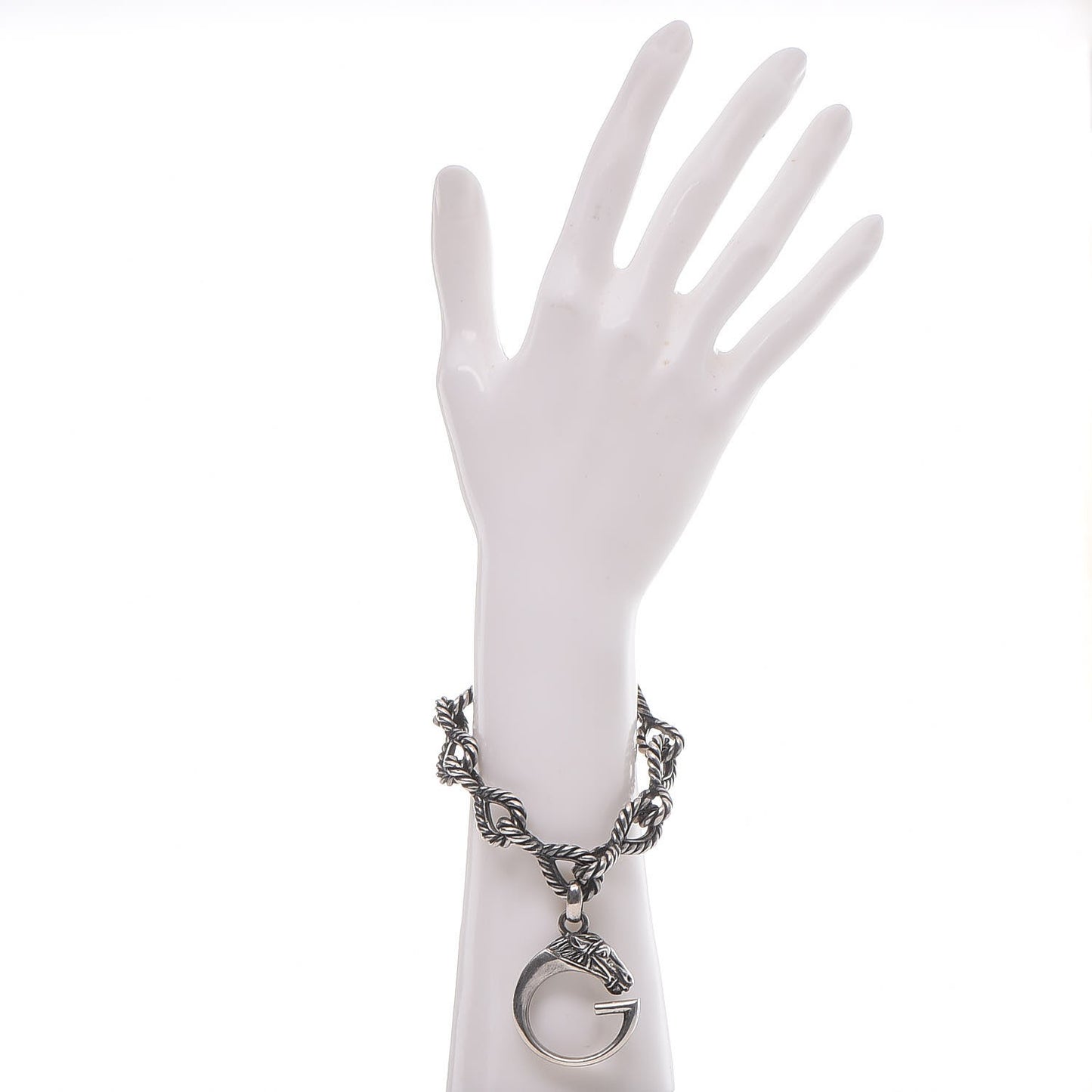 Sterling Silver G Horse Rope Bracelet