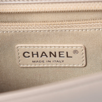 Chanel Patent Chevron Quilted New Medium Boy Flap Beige 6 of 15