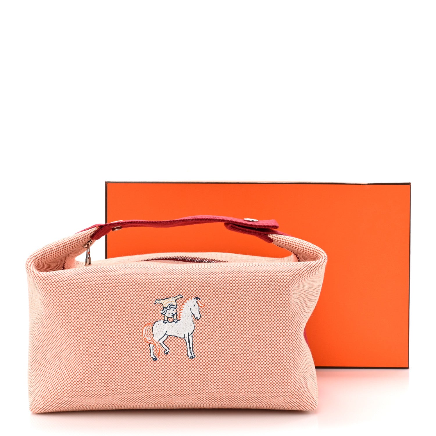 Hermes Canvas Large Bride-A-Brac Cabriole Case Terracotta 10 of 10