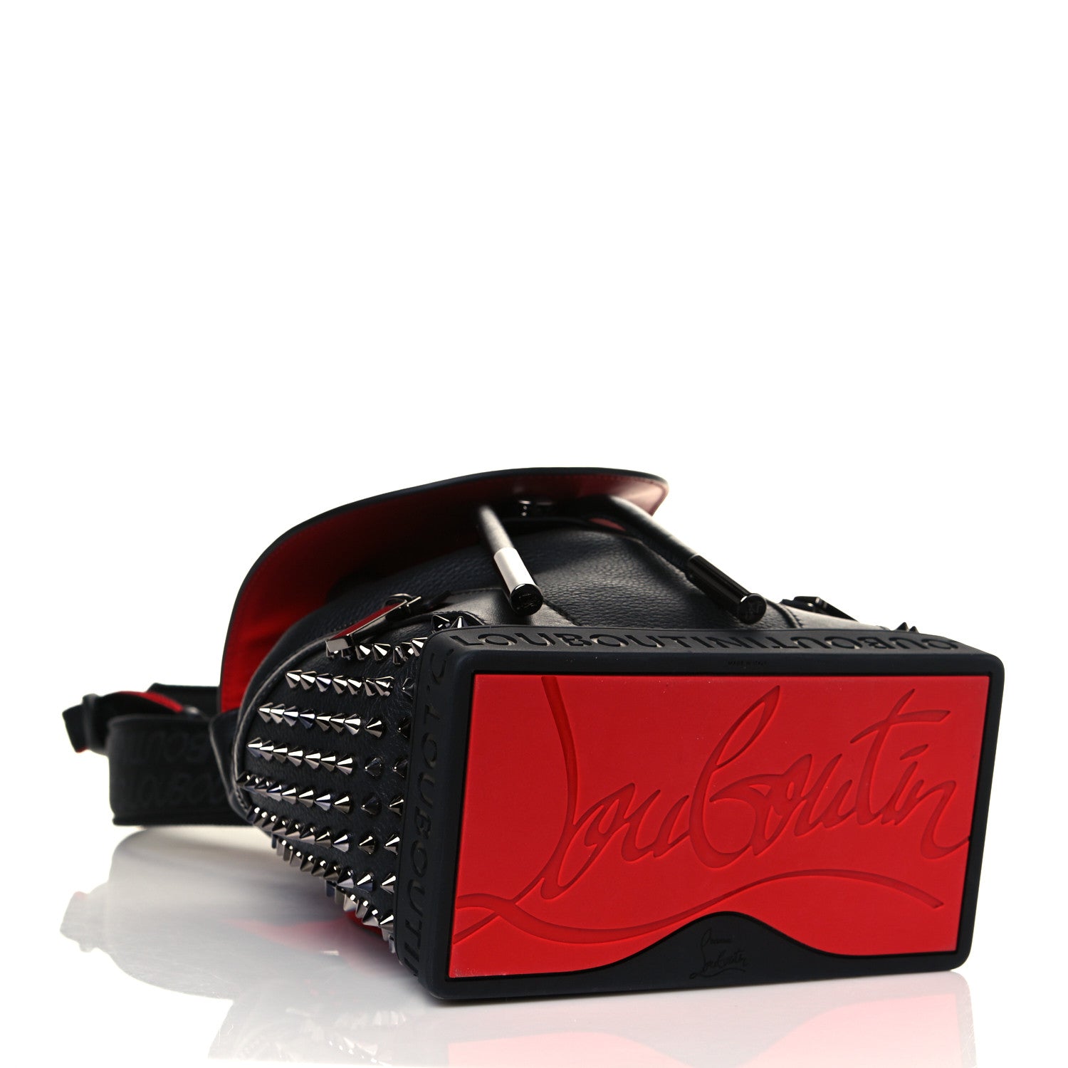 Christian Louboutin Calfskin Spiked Small Explorafunk Backpack Black 4 of 12