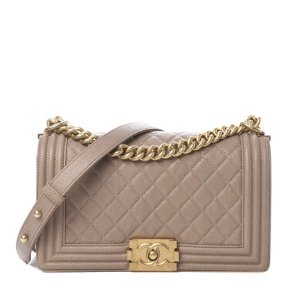 Chanel Caviar Quilted Medium Boy Flap Dark Beige 1 of 11