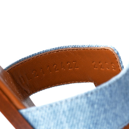 Hermes Denim Canvas Oran Sandals 36 Bleu Clair 8 of 8
