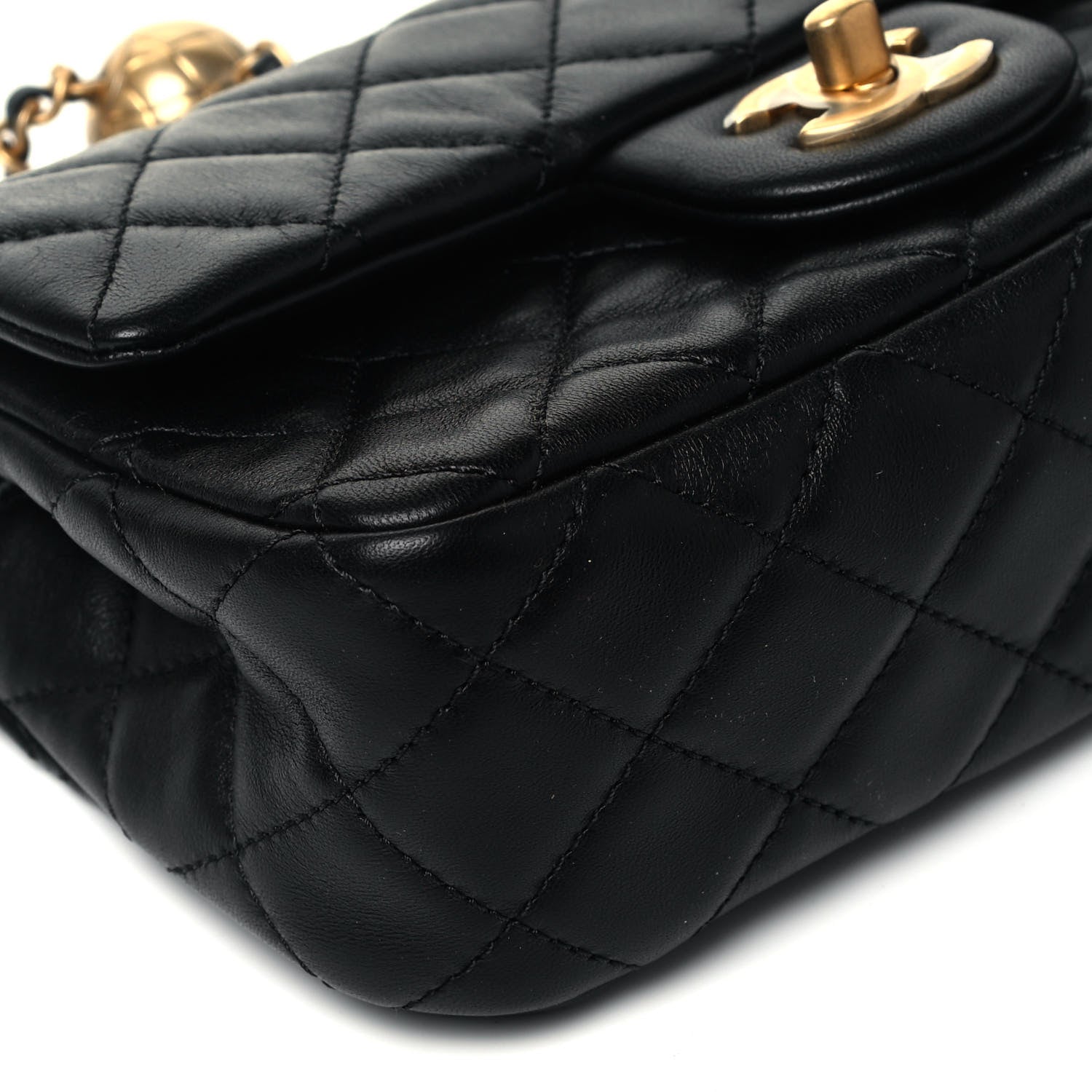 Chanel Lambskin Quilted Mini Rectangular Pearl Crush Flap Black 8 of 10