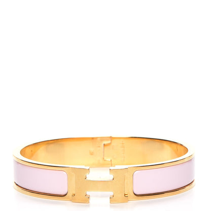 Hermes Enamel Narrow Clic Clac H Bracelet GM Rose Dragee 1 of 5