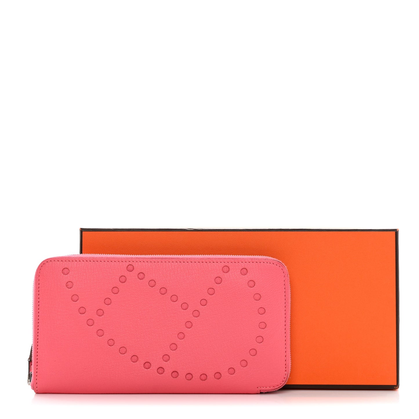 Chevre Mysore Evelyne Long Wallet Rose Tyrien