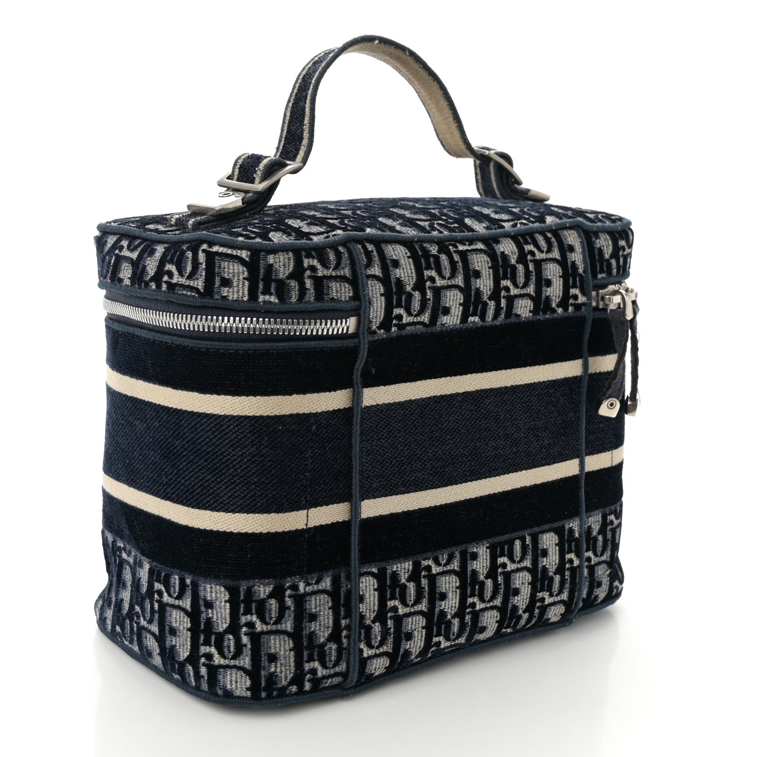 Christian Dior Velvet Oblique Diortravel Vanity Case Blue 1755559