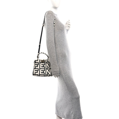Fendi X MARC JACOBS Nappa Mini Peekaboo I SEE U Satchel Black White 2 of 10