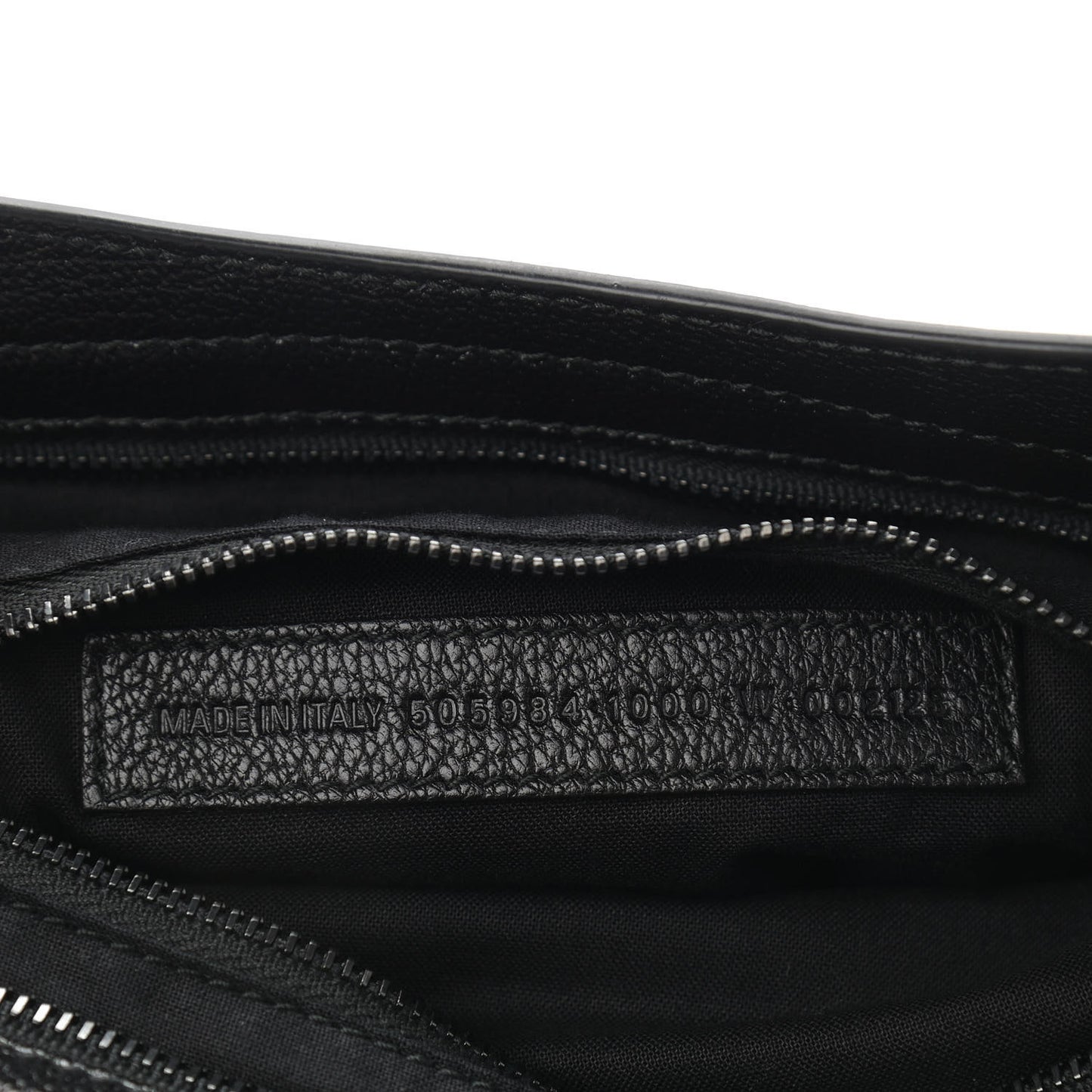 Shiny Grained Goatskin Black Metallic Edge City Black