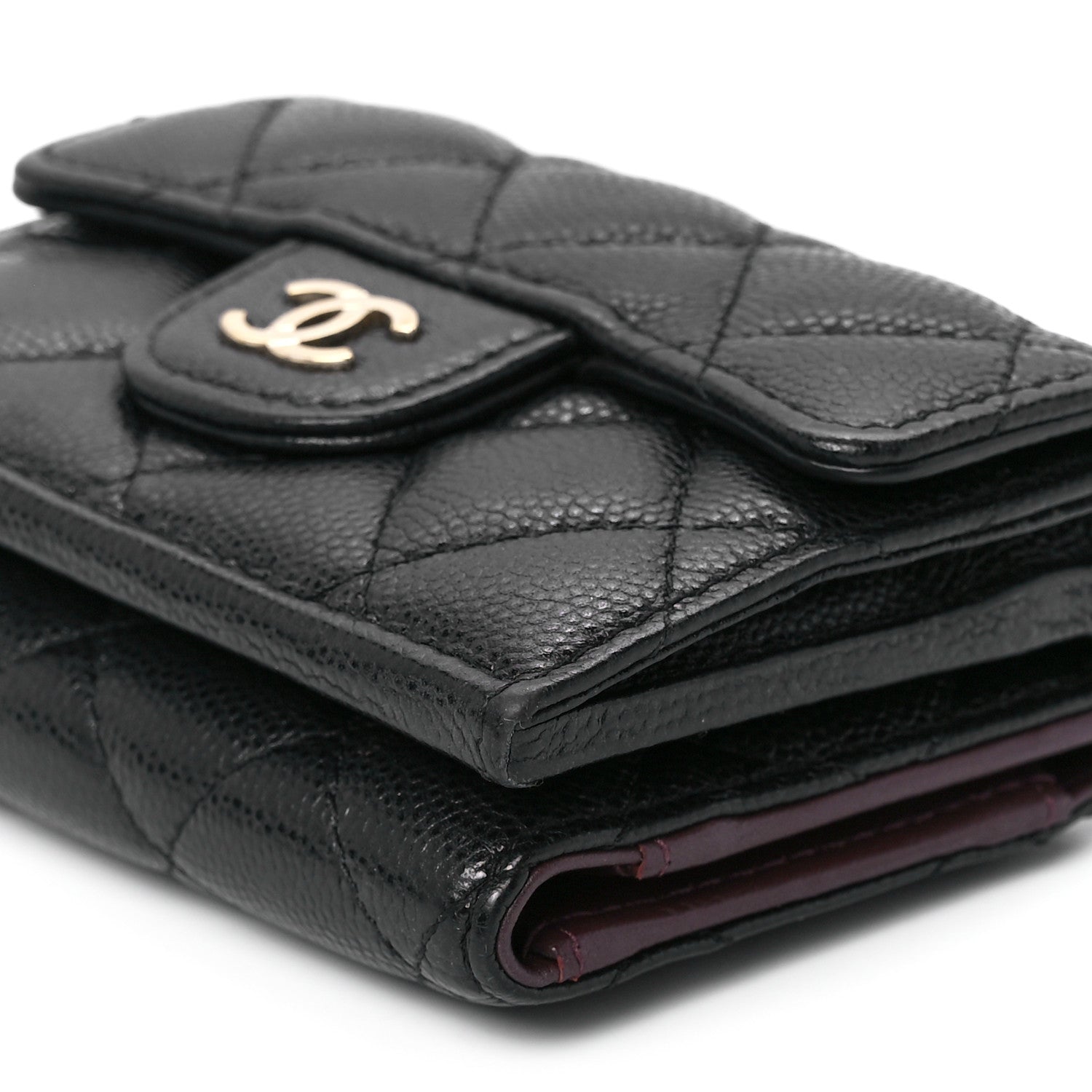 Chanel Caviar Quilted Tri-Fold Flap Wallet Black 14 of 14