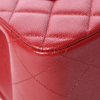 Chanel Caviar Quilted Jumbo Double Flap Red 13 of 13