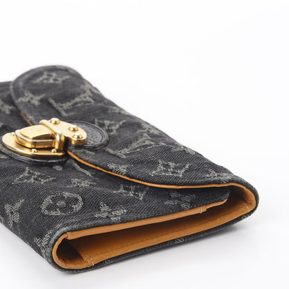 Louis Vuitton Denim Amelia Wallet Black 12 of 13
