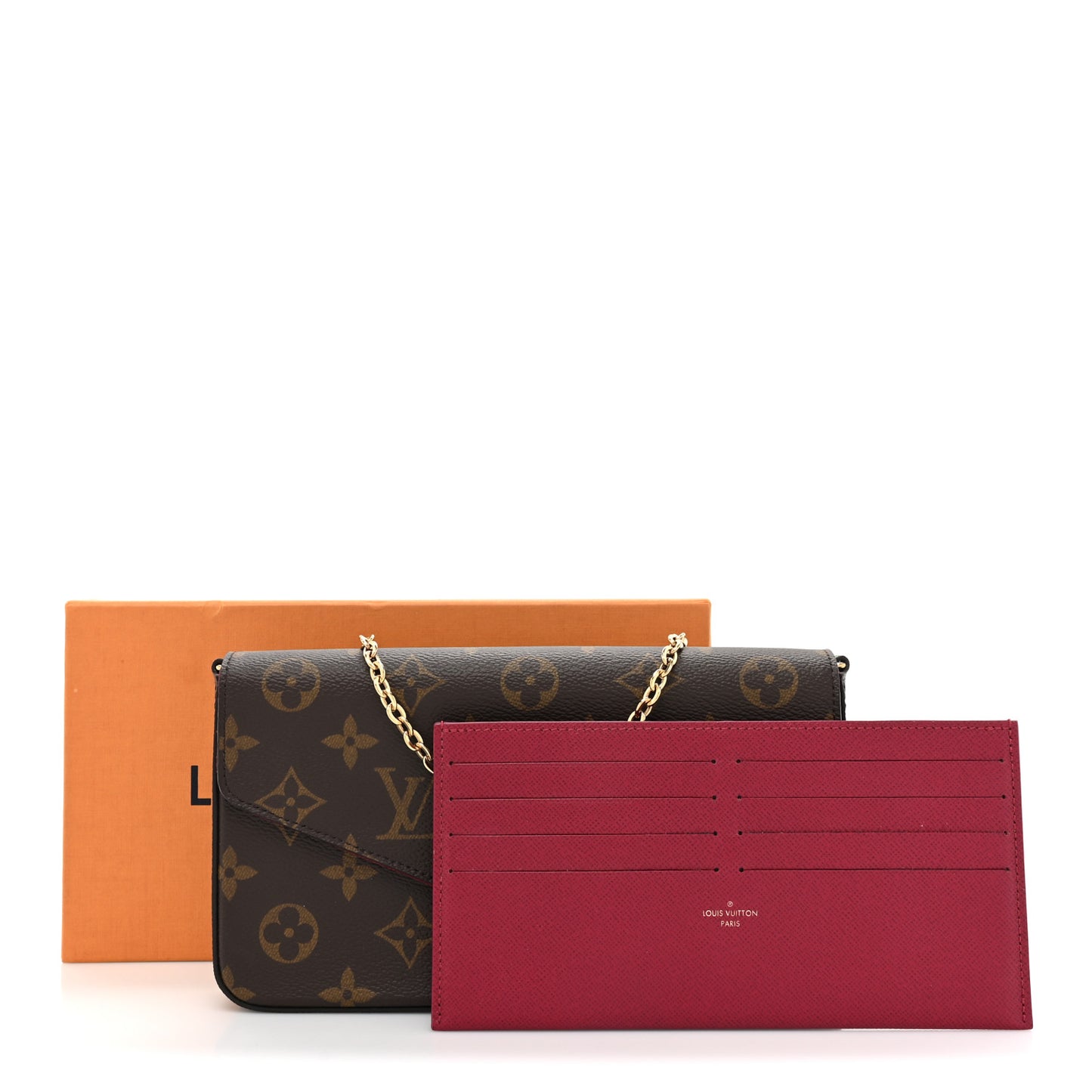 Monogram Pochette Felicie Chain Wallet Fuchsia