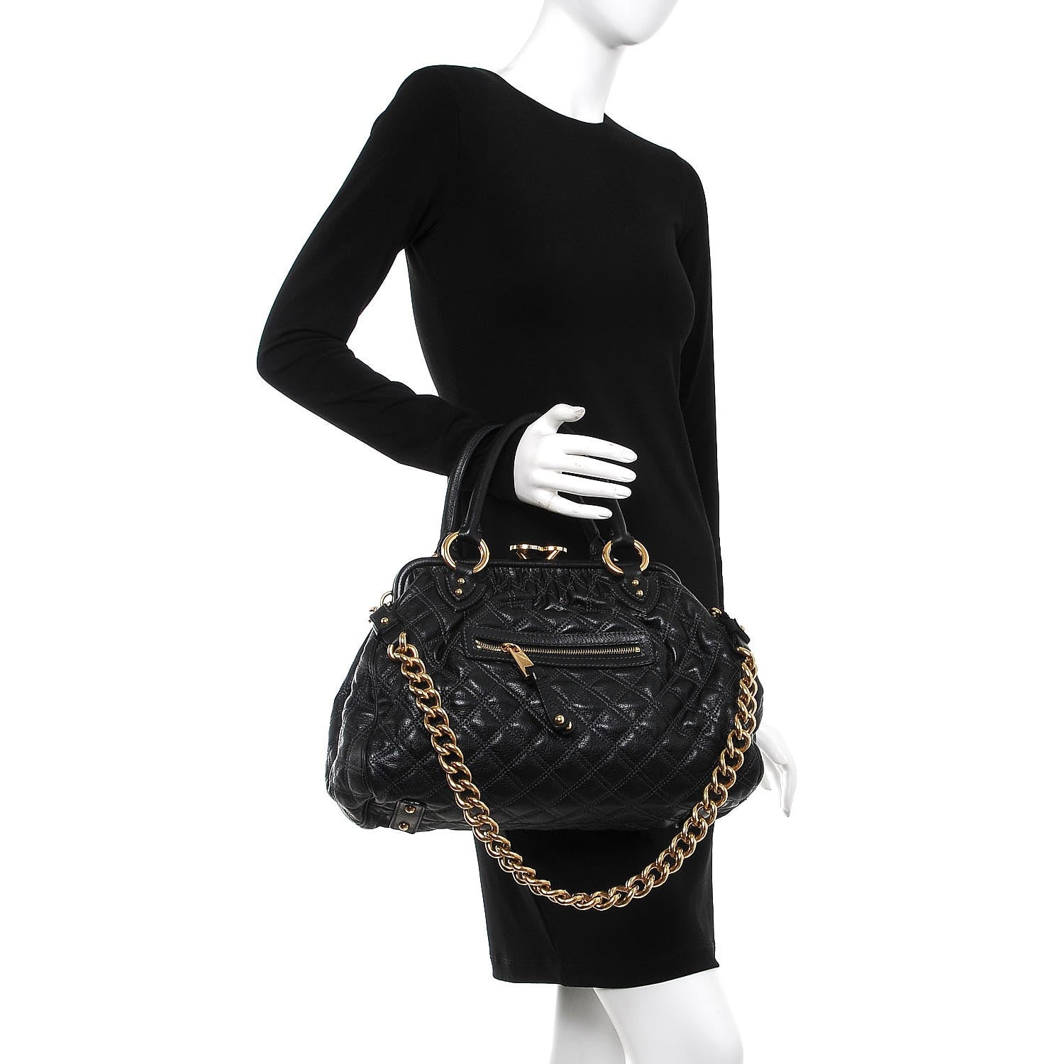 Marc Jacobs Calfskin Quilted Stam Black 2 of 10