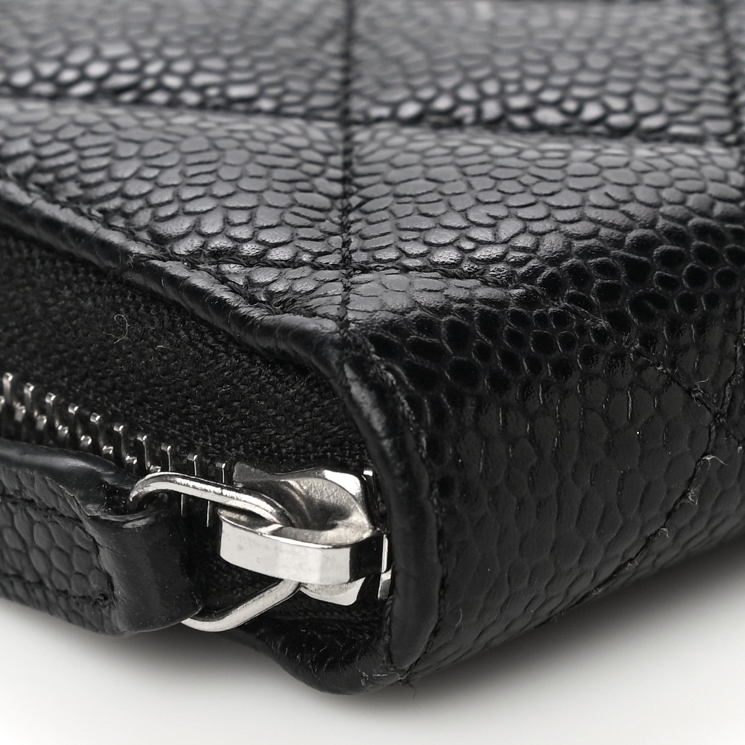 Chanel Caviar Quilted Zip Coin Purse Black 9 of 14