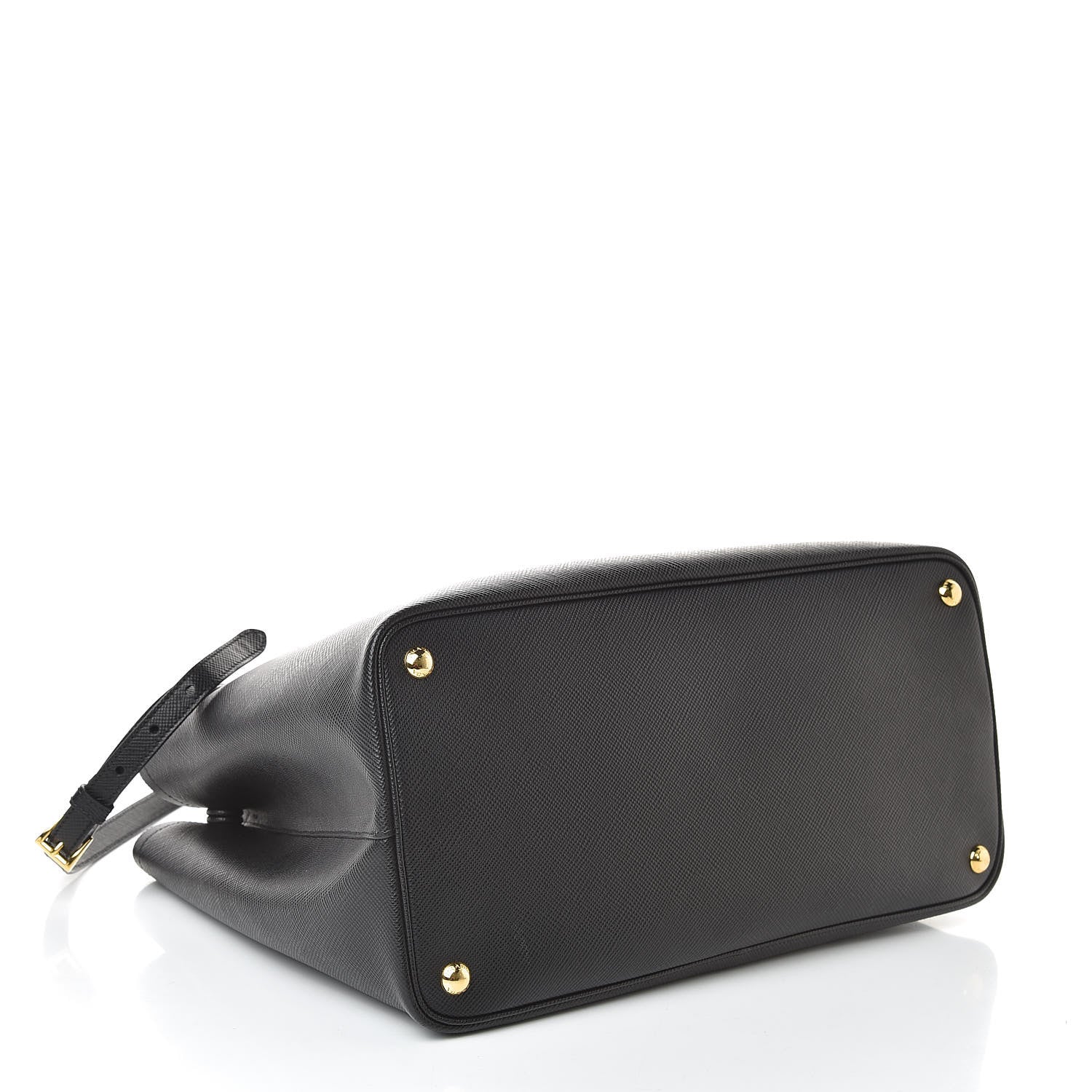 Prada Saffiano Cuir Large Double Bag Black Fuoco 4 of 9