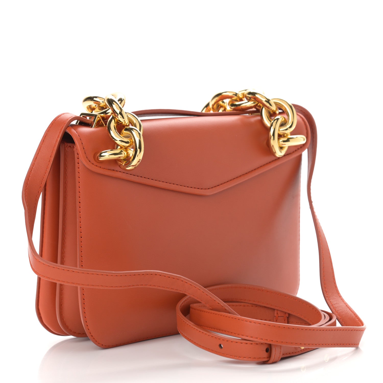 Bottega Veneta Calfskin Mount Envelope Bag Maple 3 of 10