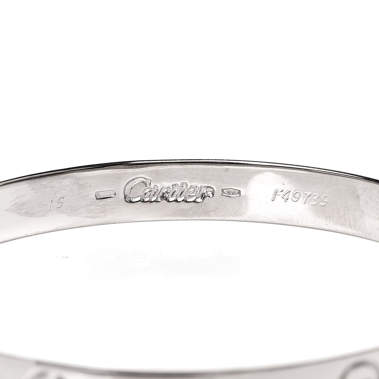 18K White Gold LOVE Bracelet 16