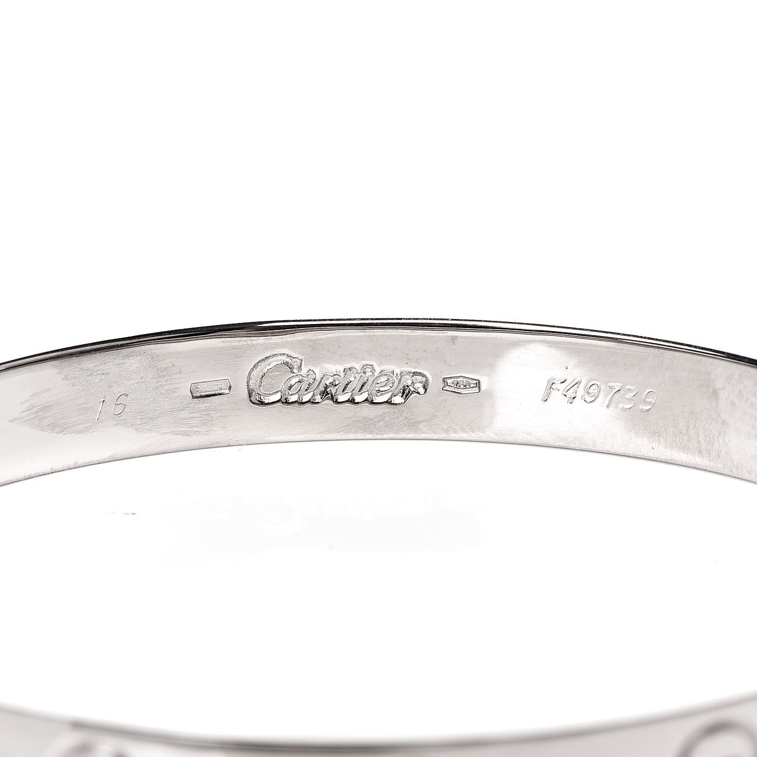 Cartier 18K White Gold LOVE Bracelet 16 6 of 7