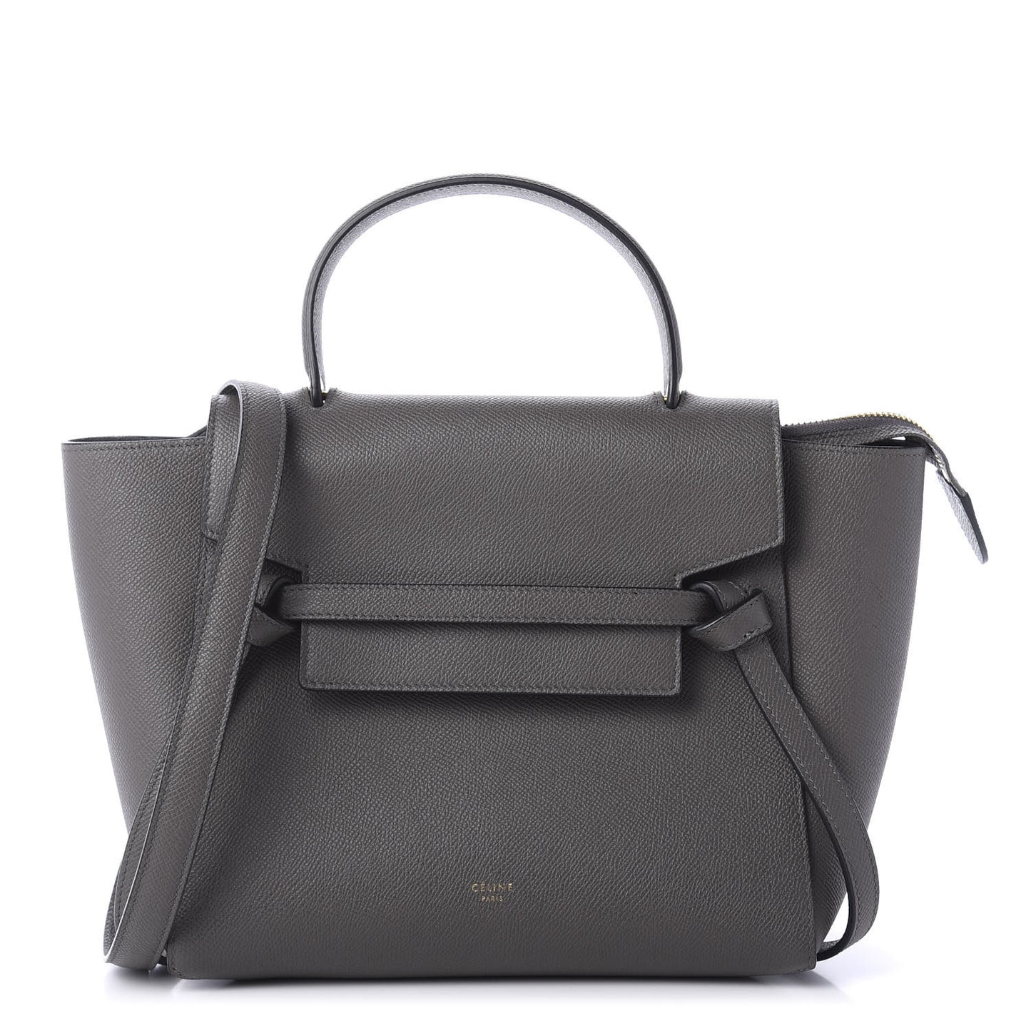 Baby Grained Calfskin Micro Belt Bag Grey