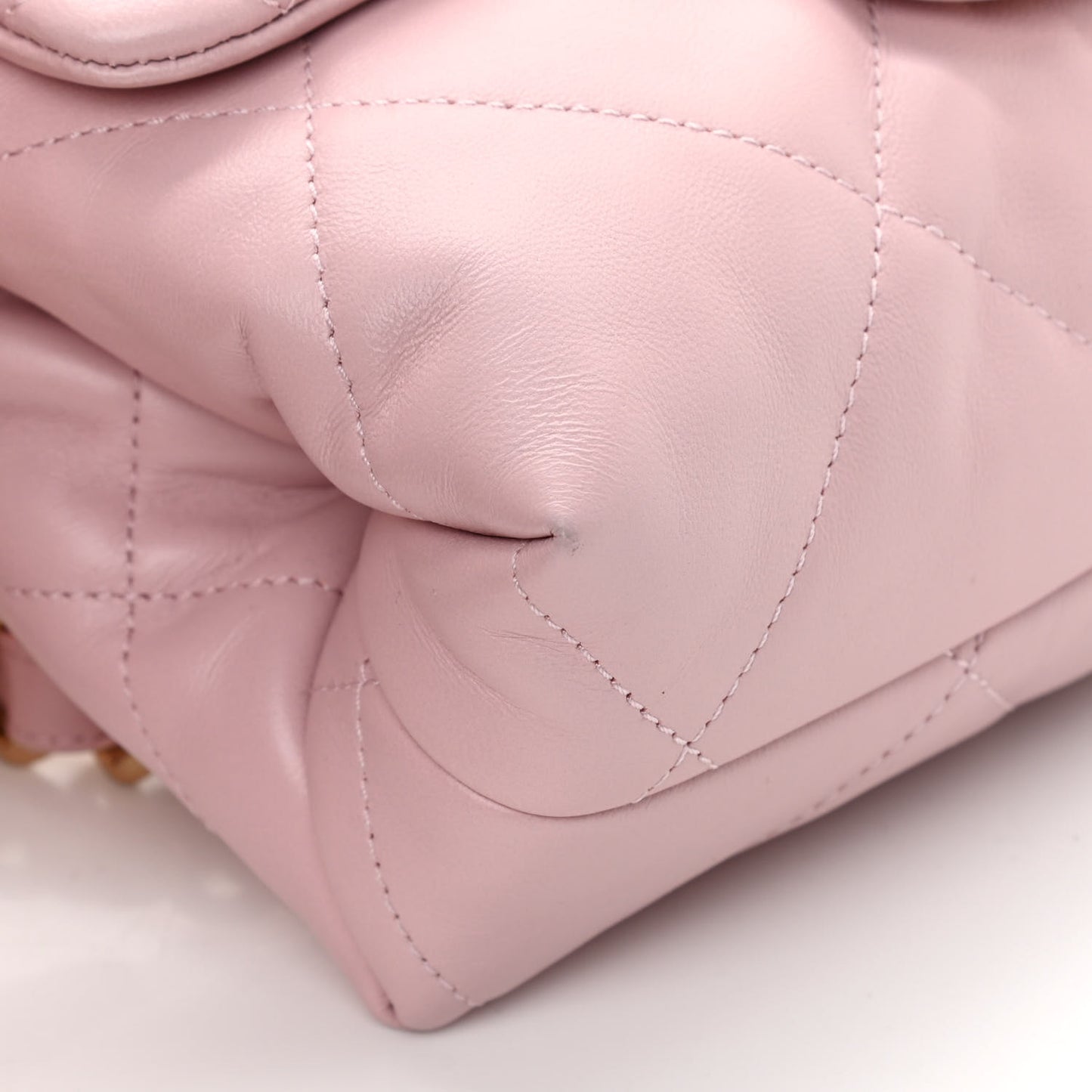 Lambskin Quilted Small Chain Top Handle Flap Rose Clair