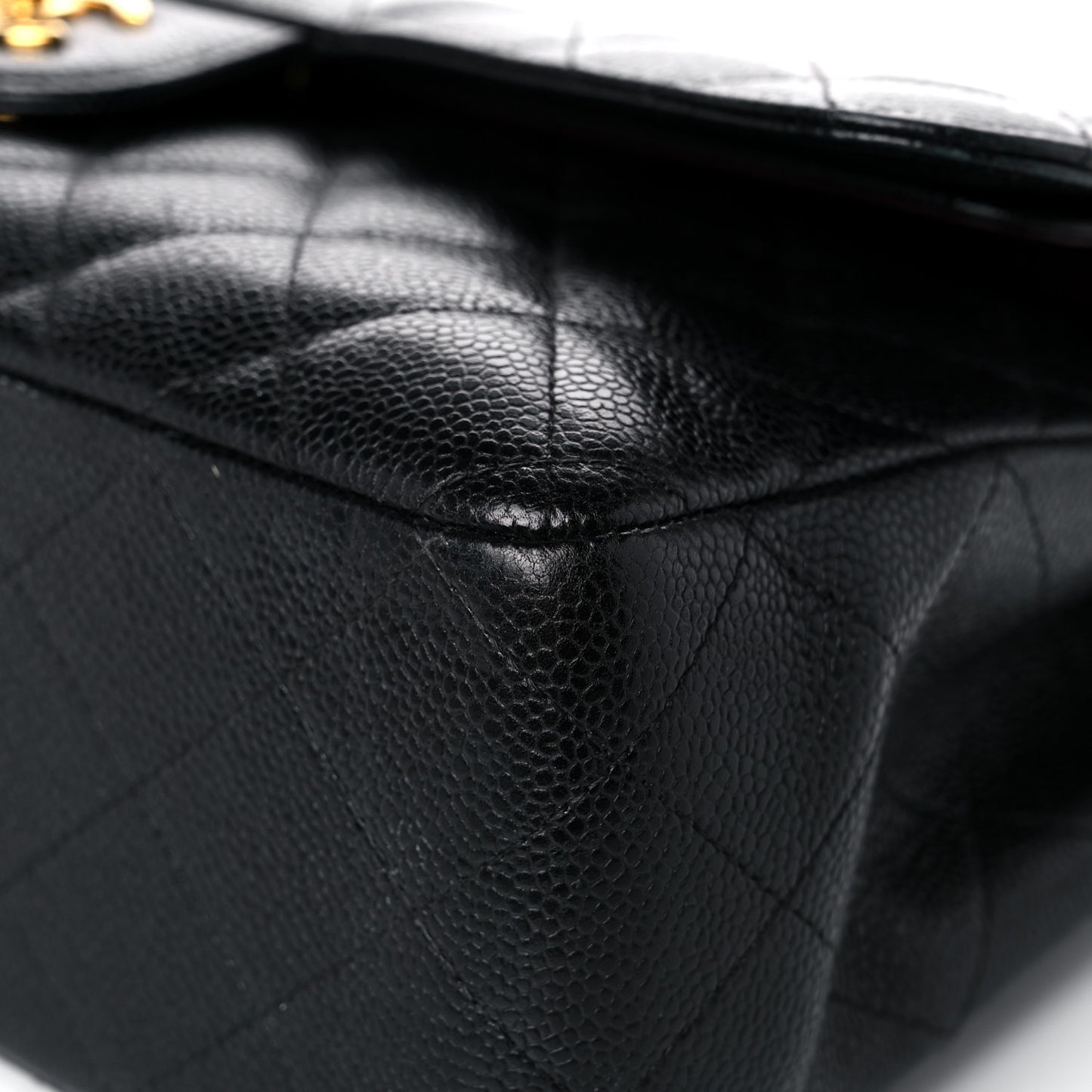 Caviar Quilted Jumbo Double Flap Black